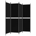 Paravan de cameră cu 4 panouri, negru, 200 x 180 cm, textil - WALTI WALTI