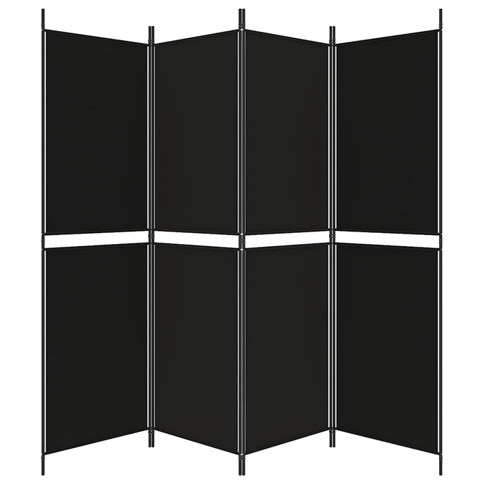 Paravan de cameră cu 4 panouri, negru, 200 x 180 cm, textil - WALTI WALTI