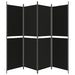 Paravan de cameră cu 4 panouri, negru, 200 x 180 cm, textil - WALTI WALTI