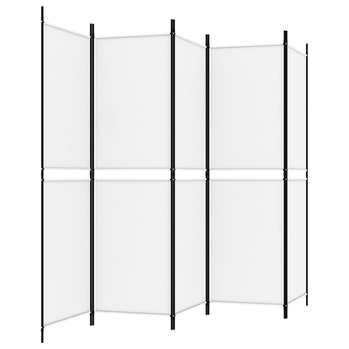 Paravan de cameră cu 5 panouri, Alb, 250 x 180 cm, textil - WALTI WALTI