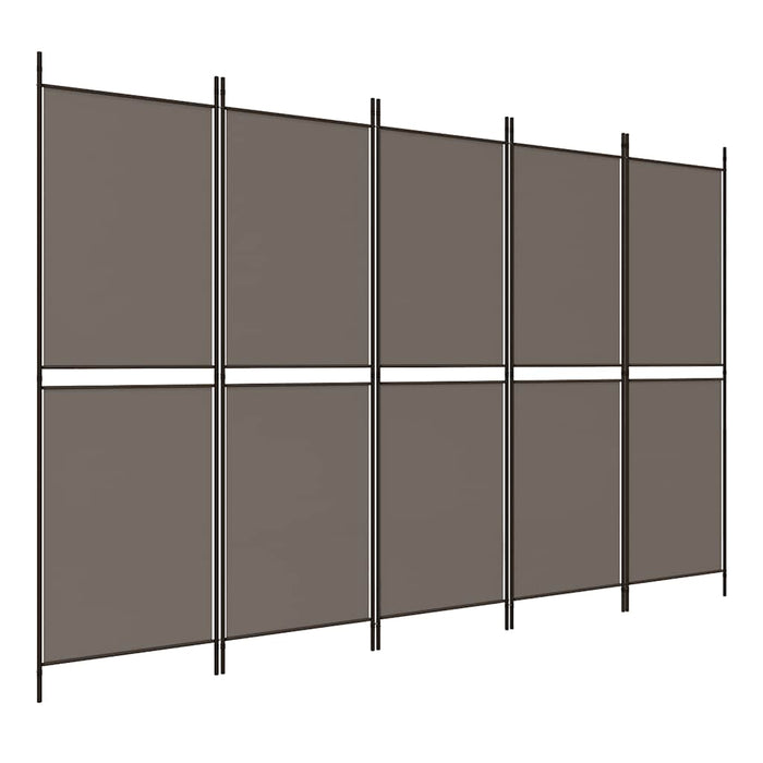 Paravan de cameră cu 5 panouri, antracit, 250 x 180 cm, textil - WALTI WALTI