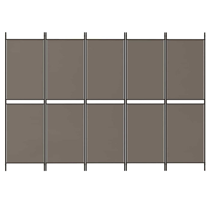 Paravan de cameră cu 5 panouri, antracit, 250 x 180 cm, textil - WALTI WALTI