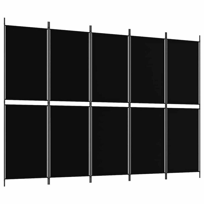 Paravan de cameră cu 5 panouri, negru, 250 x 180 cm, textil - WALTI WALTI