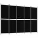Paravan de cameră cu 5 panouri, negru, 250 x 180 cm, textil - WALTI WALTI