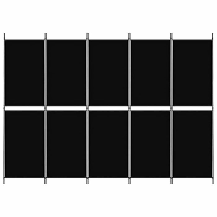 Paravan de cameră cu 5 panouri, negru, 250 x 180 cm, textil - WALTI WALTI