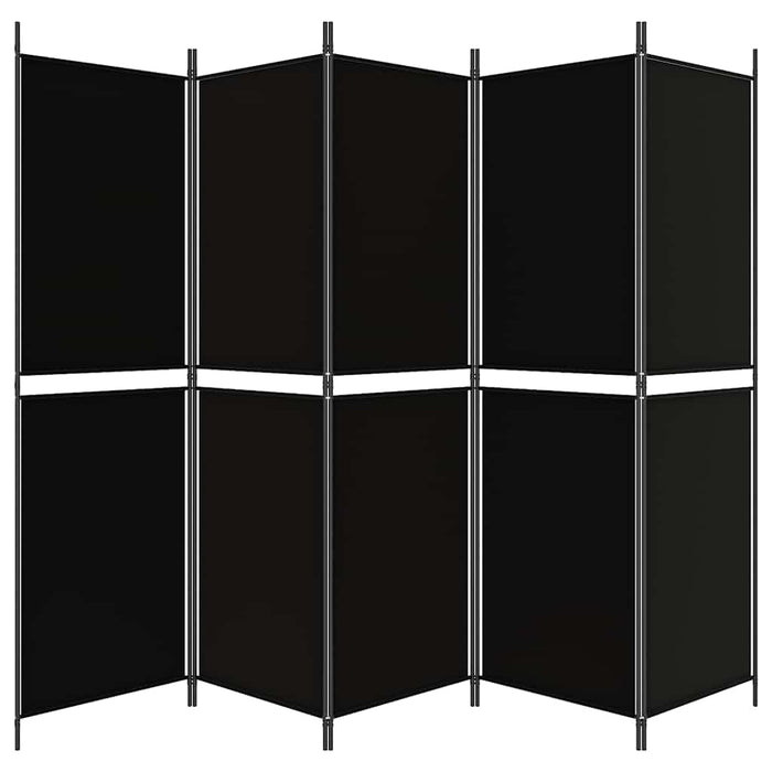 Paravan de cameră cu 5 panouri, negru, 250 x 180 cm, textil - WALTI WALTI