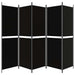 Paravan de cameră cu 5 panouri, negru, 250 x 180 cm, textil - WALTI WALTI