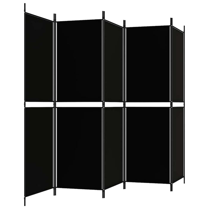 Paravan de cameră cu 5 panouri, negru, 250 x 180 cm, textil - WALTI WALTI