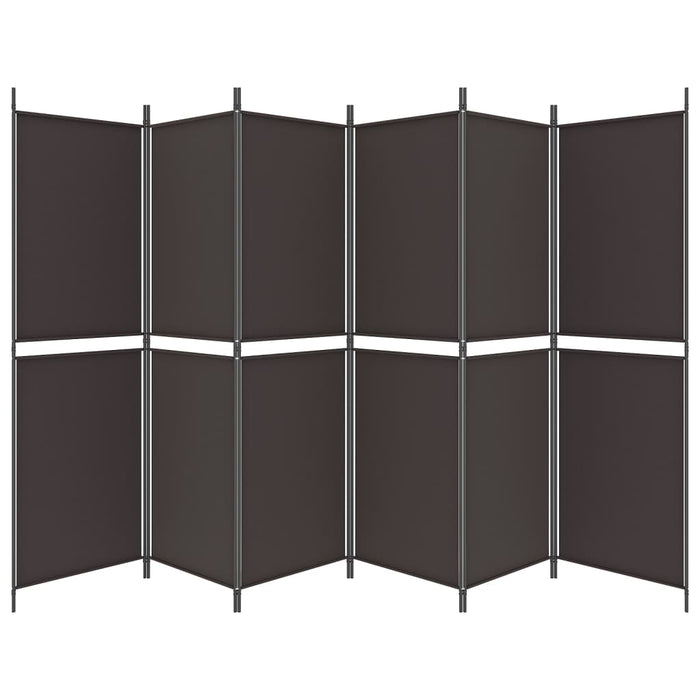 Paravan de cameră cu 6 panouri, maro, 300 x 180 cm, textil - WALTI WALTI