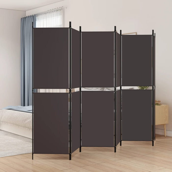Paravan de cameră cu 6 panouri, maro, 300 x 180 cm, textil - WALTI WALTI
