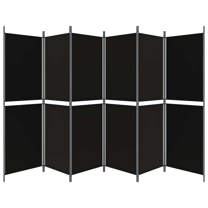 Paravan de cameră cu 6 panouri, negru, 300 x 180 cm, textil - WALTI WALTI