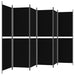 Paravan de cameră cu 6 panouri, negru, 300 x 180 cm, textil - WALTI WALTI