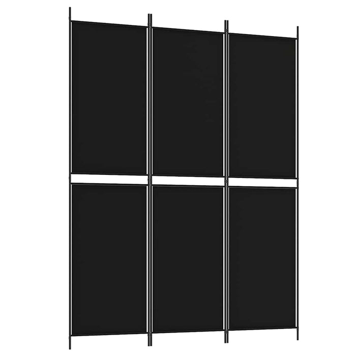 Paravan de cameră cu 3 panouri, negru, 150x200 cm, textil - WALTI WALTI
