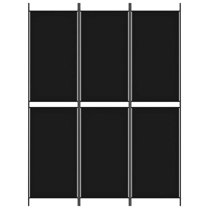 Paravan de cameră cu 3 panouri, negru, 150x200 cm, textil - WALTI WALTI