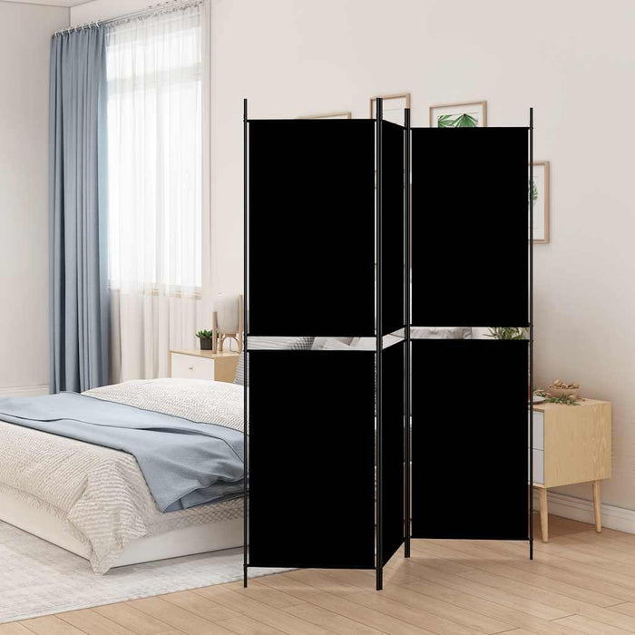 Paravan de cameră cu 3 panouri, negru, 150x200 cm, textil - WALTI WALTI