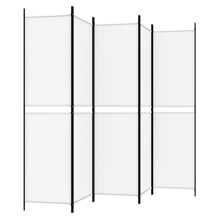 Paravan de cameră cu 5 panouri, alb, 250x200 cm, textil - WALTI WALTI