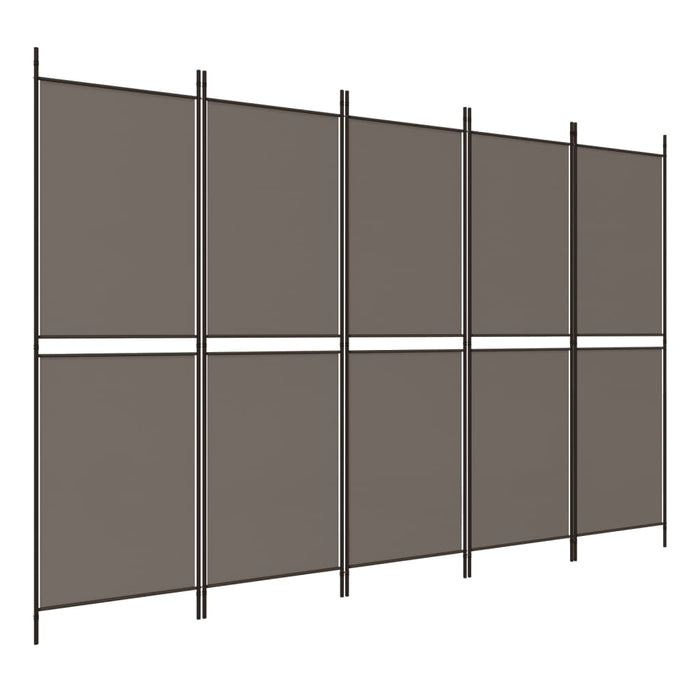 Paravan de cameră cu 4 panouri, antracit, 250x200 cm, textil - WALTI WALTI