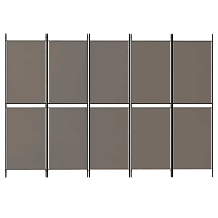 Paravan de cameră cu 4 panouri, antracit, 250x200 cm, textil - WALTI WALTI