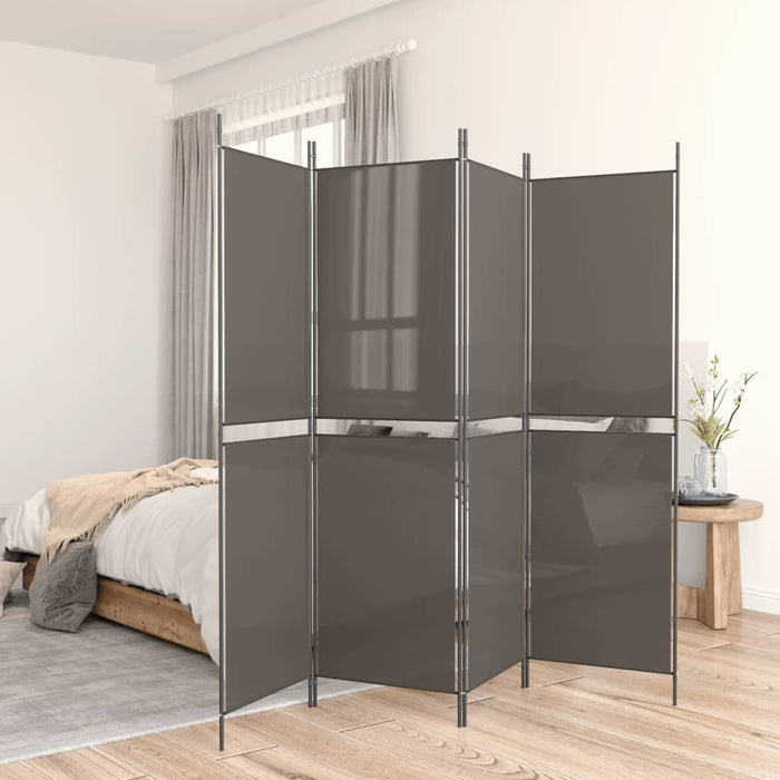 Paravan de cameră cu 4 panouri, antracit, 250x200 cm, textil - WALTI WALTI