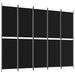 Paravan de cameră cu 5 panouri, negru, 250x200 cm, textil - WALTI WALTI