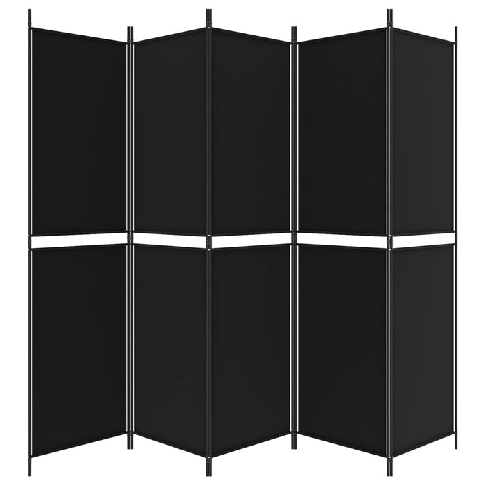 Paravan de cameră cu 5 panouri, negru, 250x200 cm, textil - WALTI WALTI