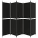 Paravan de cameră cu 5 panouri, negru, 250x200 cm, textil - WALTI WALTI