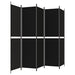 Paravan de cameră cu 5 panouri, negru, 250x200 cm, textil - WALTI WALTI