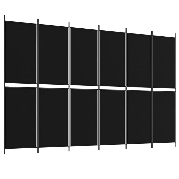 Paravan de cameră cu 6 panouri, negru, 300x200 cm, textil - WALTI WALTI