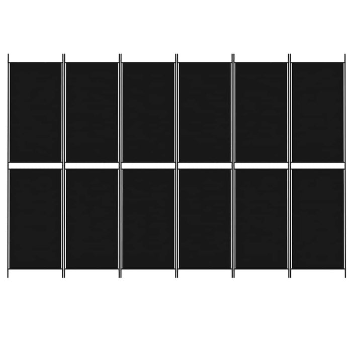 Paravan de cameră cu 6 panouri, negru, 300x200 cm, textil - WALTI WALTI