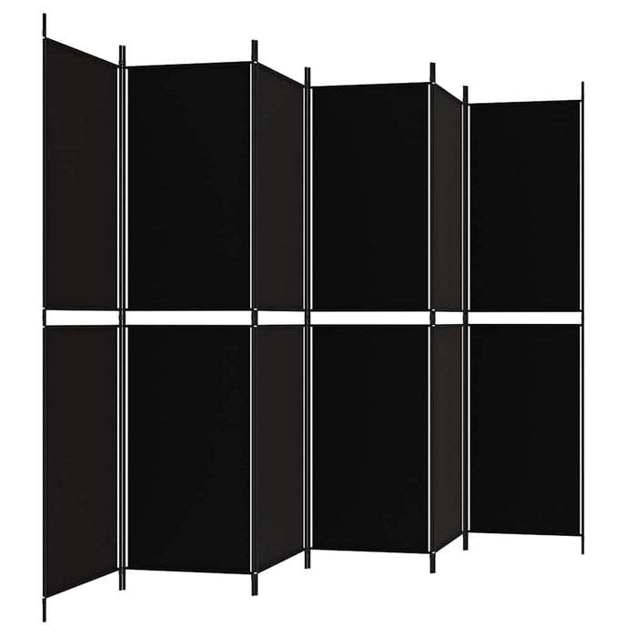 Paravan de cameră cu 6 panouri, negru, 300x200 cm, textil - WALTI WALTI