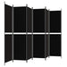 Paravan de cameră cu 6 panouri, negru, 300x200 cm, textil - WALTI WALTI