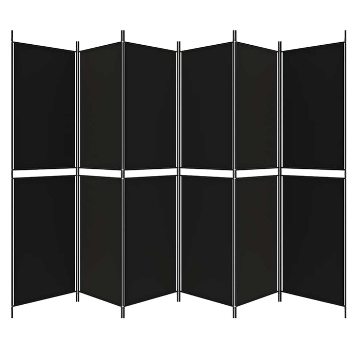 Paravan de cameră cu 6 panouri, negru, 300x200 cm, textil - WALTI WALTI
