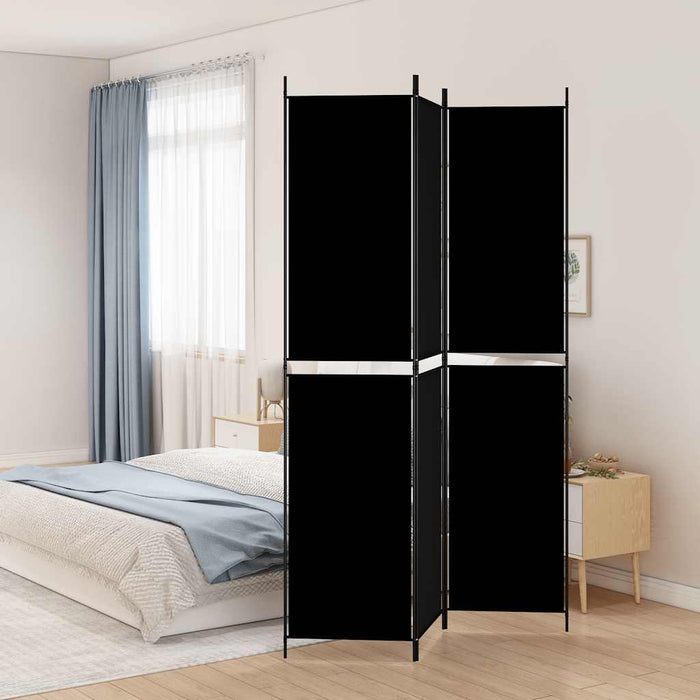 Paravan de cameră cu 3 panouri, negru, 150x220 cm, textil - WALTI WALTI