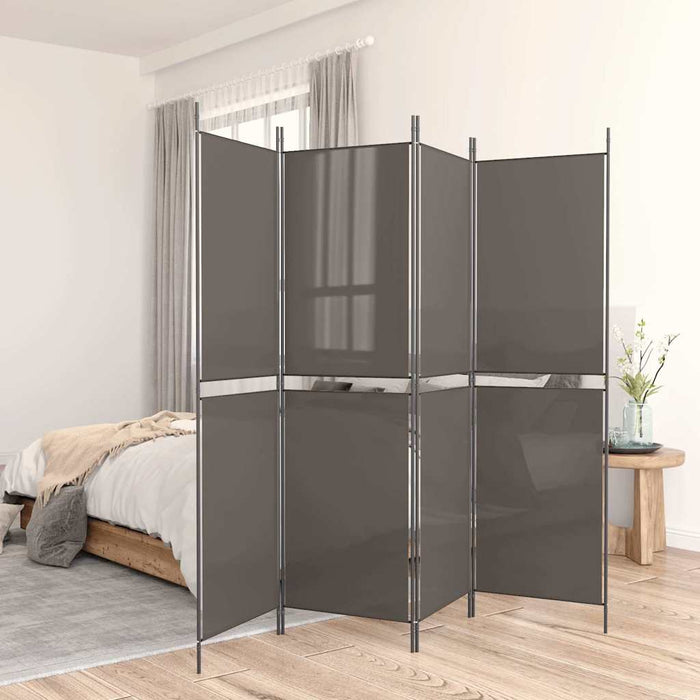 Paravan de cameră cu 4 panouri, antracit, 200x220 cm, textil - WALTI WALTI