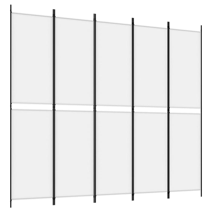 Paravan de cameră cu 5 panouri, alb, 250x220 cm, textil - WALTI WALTI