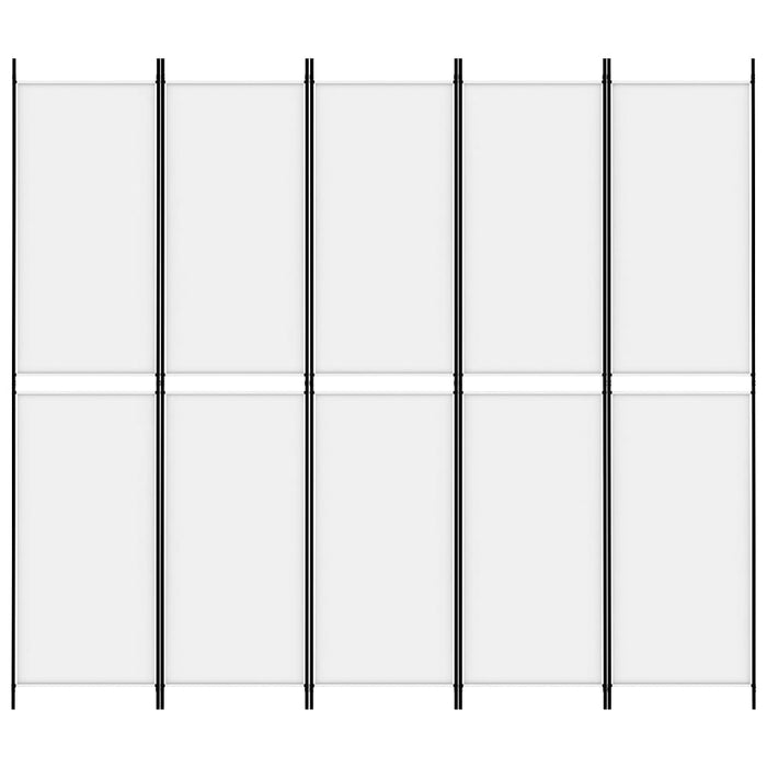 Paravan de cameră cu 5 panouri, alb, 250x220 cm, textil - WALTI WALTI