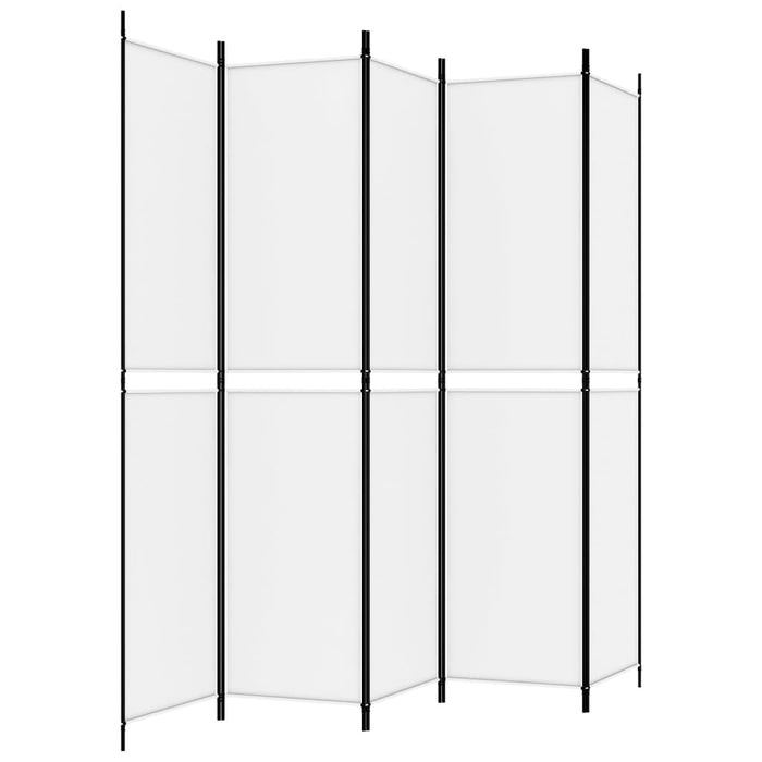 Paravan de cameră cu 5 panouri, alb, 250x220 cm, textil - WALTI WALTI