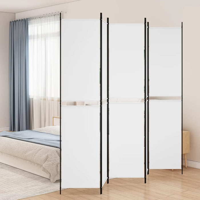 Paravan de cameră cu 5 panouri, alb, 250x220 cm, textil - WALTI WALTI
