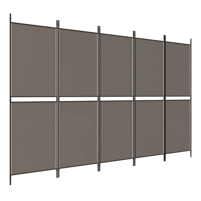 Paravan de cameră cu 5 panouri, antracit, 250 x 220 cm, textil - WALTI WALTI