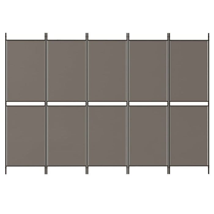 Paravan de cameră cu 5 panouri, antracit, 250 x 220 cm, textil - WALTI WALTI