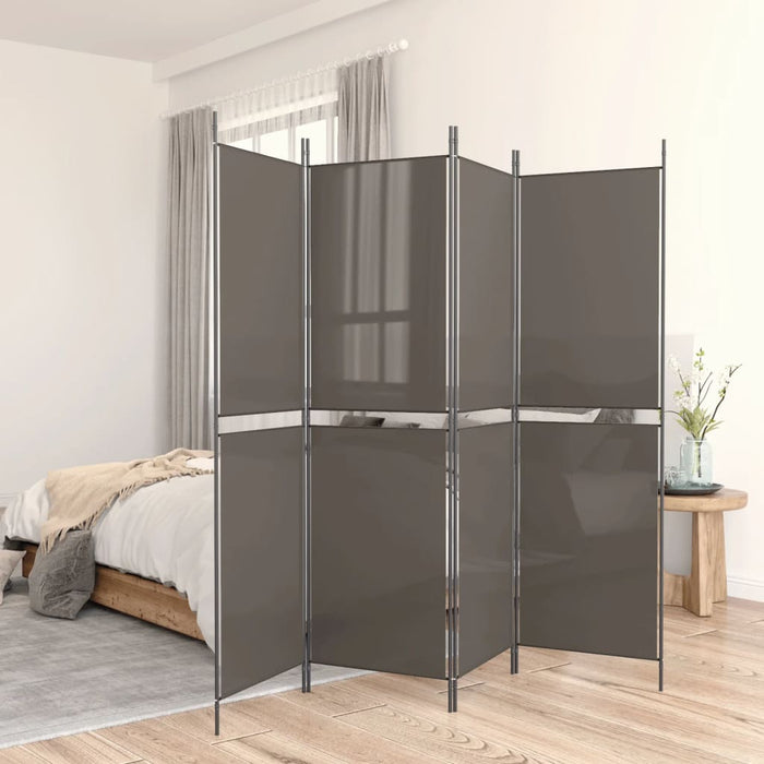Paravan de cameră cu 5 panouri, antracit, 250 x 220 cm, textil - WALTI WALTI