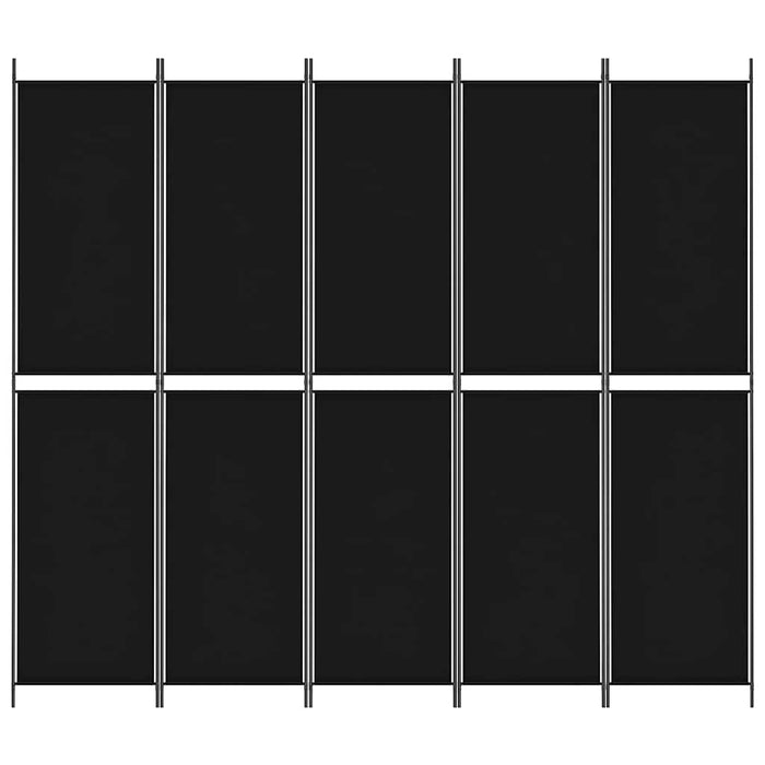 Paravan de cameră cu 5 panouri, negru, 250x220 cm, textil - WALTI WALTI