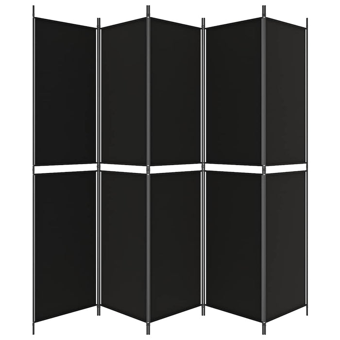 Paravan de cameră cu 5 panouri, negru, 250x220 cm, textil - WALTI WALTI