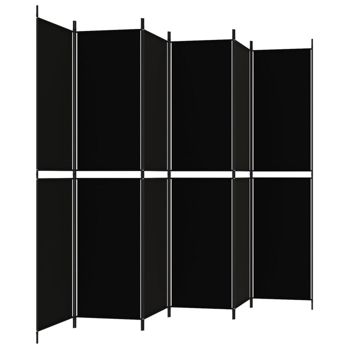 Paravan de cameră cu 6 panouri, negru, 300x220 cm, textil - WALTI WALTI