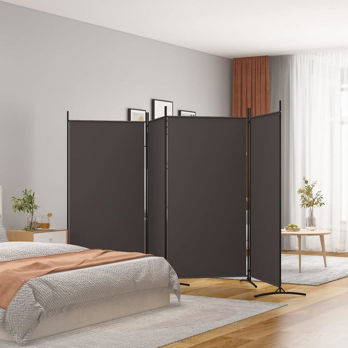 Paravan de cameră cu 4 panouri, maro, 346x180 cm, textil - WALTI WALTI