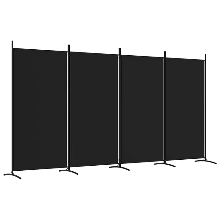 Paravan de cameră cu 4 panouri, negru, 346x180 cm, textil - WALTI WALTI