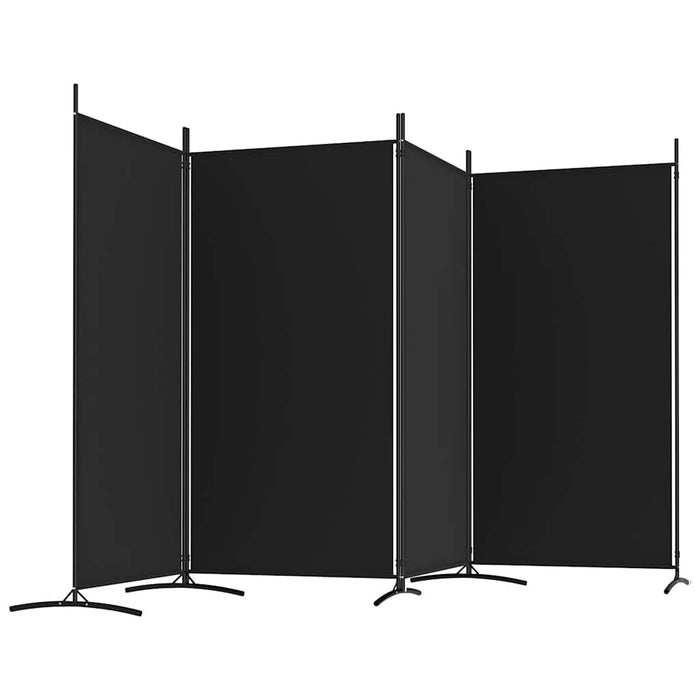 Paravan de cameră cu 4 panouri, negru, 346x180 cm, textil - WALTI WALTI