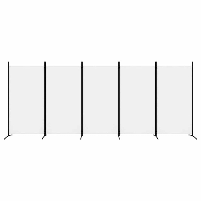 Paravan de cameră cu 5 panouri, Alb, 433x180 cm, textil WALTI