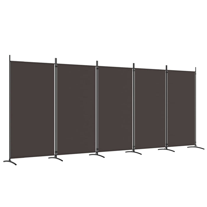 Paravan de cameră cu 5 panouri, maro, 433x180 cm, textil - WALTI WALTI