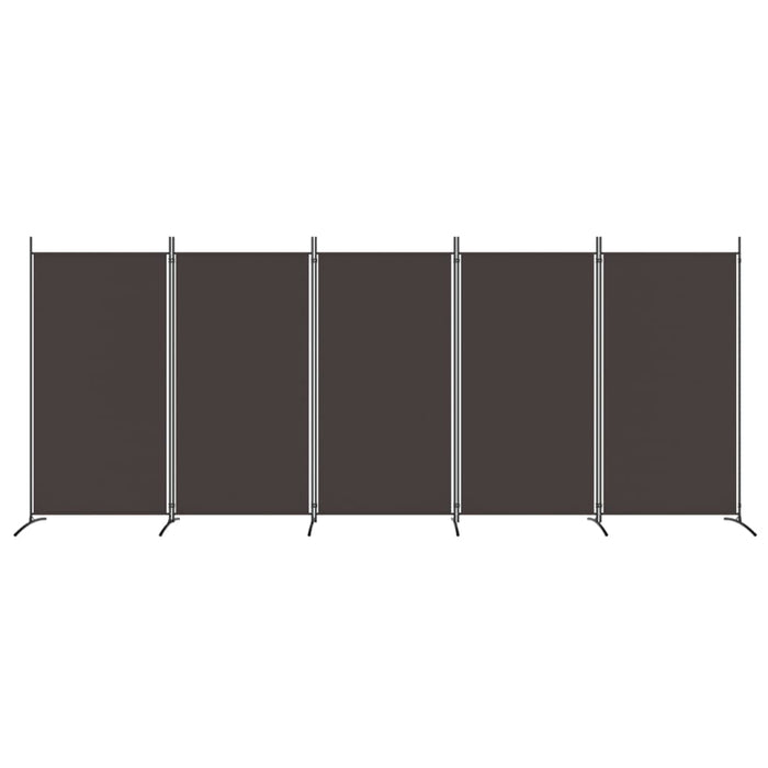 Paravan de cameră cu 5 panouri, maro, 433x180 cm, textil - WALTI WALTI